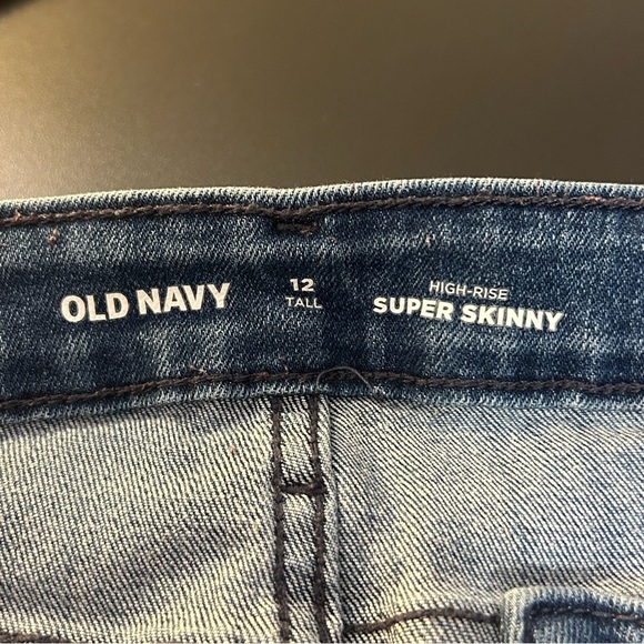 Old Navy High Rise Super Skinny Women's Jeans Denim Blue Size 12 Tall - Picture 3 of 6